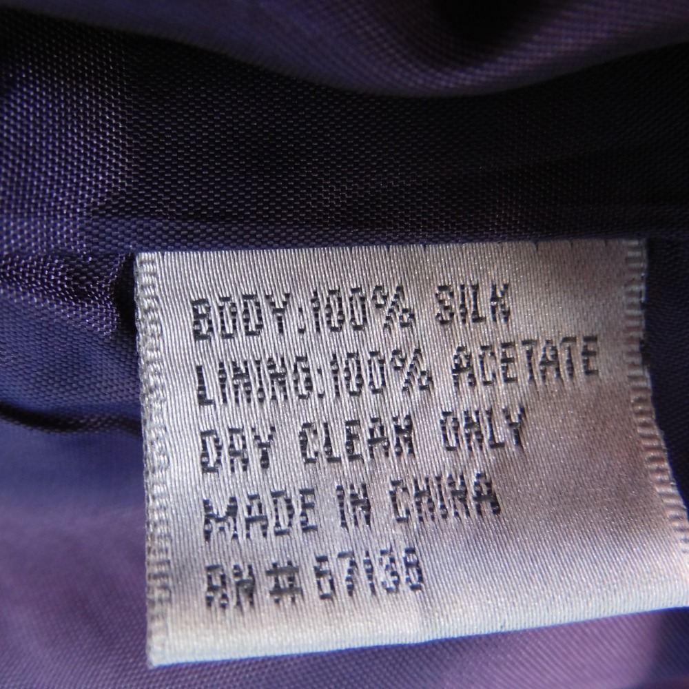 Vintage 90s‎ Y2K YL 100% Silk Maxi Sheath Dress Sz 12 Purple Short Sleeve Lined - Picture 4 of 6